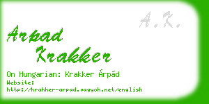 arpad krakker business card
