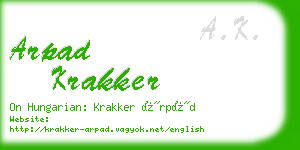 arpad krakker business card